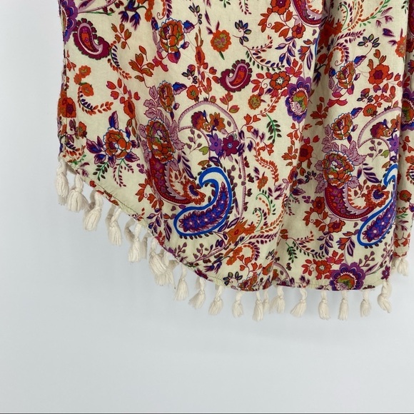 19 Cooper beautiful boho tank top with tassels around bottom, M - Picture 4 of 12